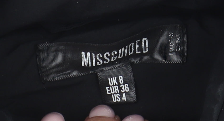 Missguided Women's Black Puffer Waistcoat Size 8