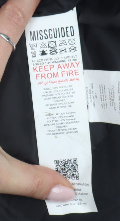 Missguided Women's Black Puffer Waistcoat Size 8