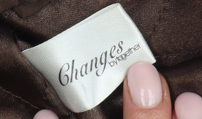 Close-up detail of Changes by Together Brown Hooded Parka Coat, size 12