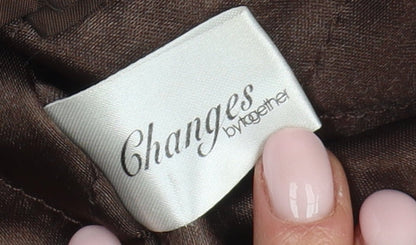 Close-up detail of Changes by Together Brown Hooded Parka Coat, size 12