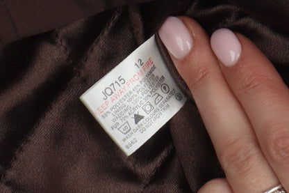 Brand and care label for Changes by Together Brown Hooded Parka Coat, size 12