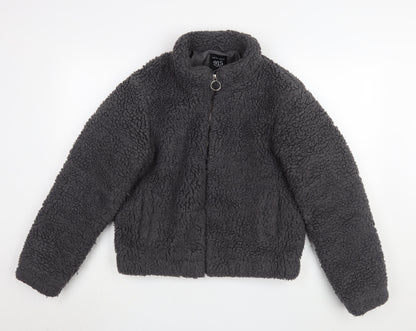 New Look Teens Black Fleece Jacket Size 14 Casual Wear