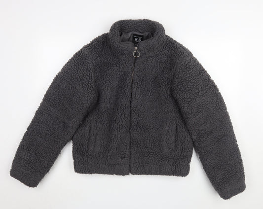 New Look Teens Black Fleece Jacket Size 14 Casual Wear