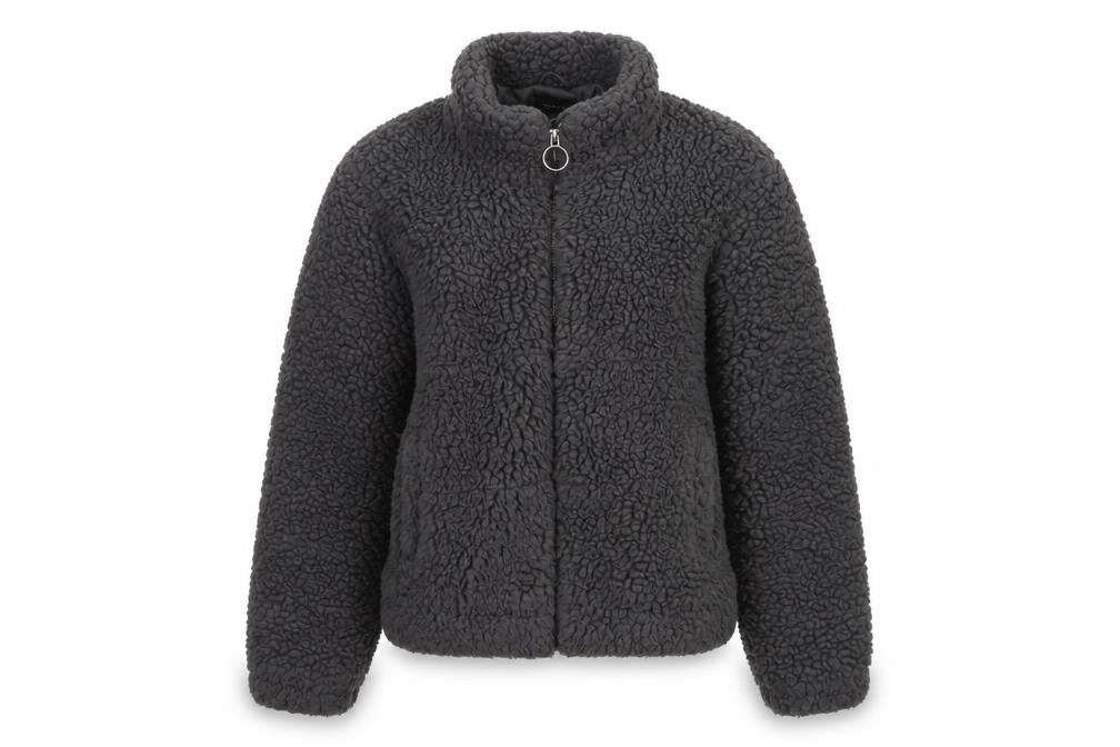 Front view of New Look Teens Black Fleece Jacket, size 14, Casual Wear