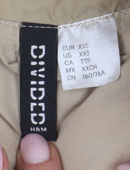 Womens UK Size 2XS H&M Beige Puffer Jacket
