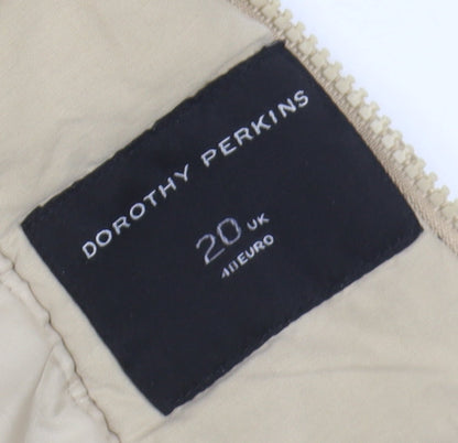 Womens UK Size 20 Dorothy Perkins Beige Puffer Jacket