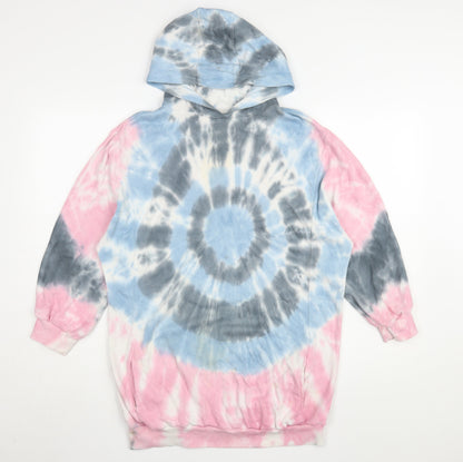 Next Girls Multicoloured Hooded Tie Dye Dress 11 Years