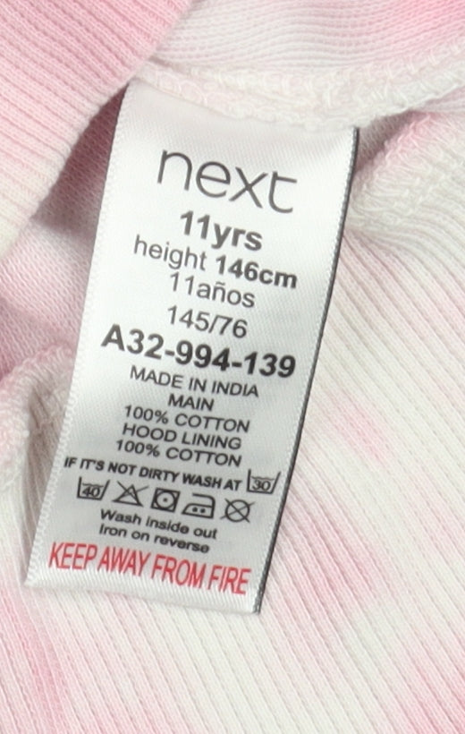 Next Girls Multicoloured Hooded Tie Dye Dress 11 Years