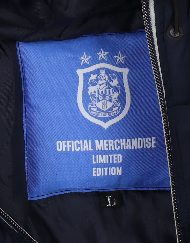 Mens UK Size L Huddersfield Town Official Merchandise Blue Puffer Jacket
