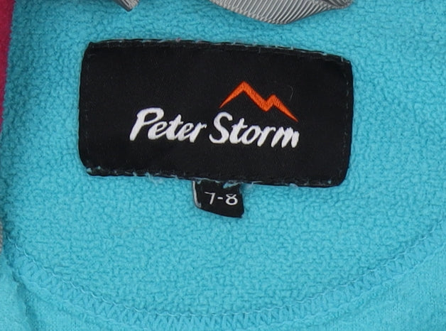 Peter Storm Girls Blue Fleece 1/4 Zip Sweatshirt Size 7-8 Years
