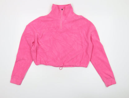 Brave Soul Women's Pink XS Fleece 1/4 Zip Sweatshirt Pullover