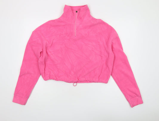 Brave Soul Women's Pink XS Fleece 1/4 Zip Sweatshirt Pullover