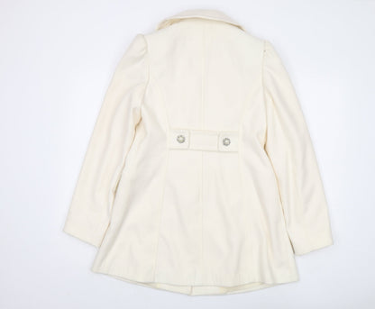 Keatstone Women Ivory Wool Overcoat Size 10