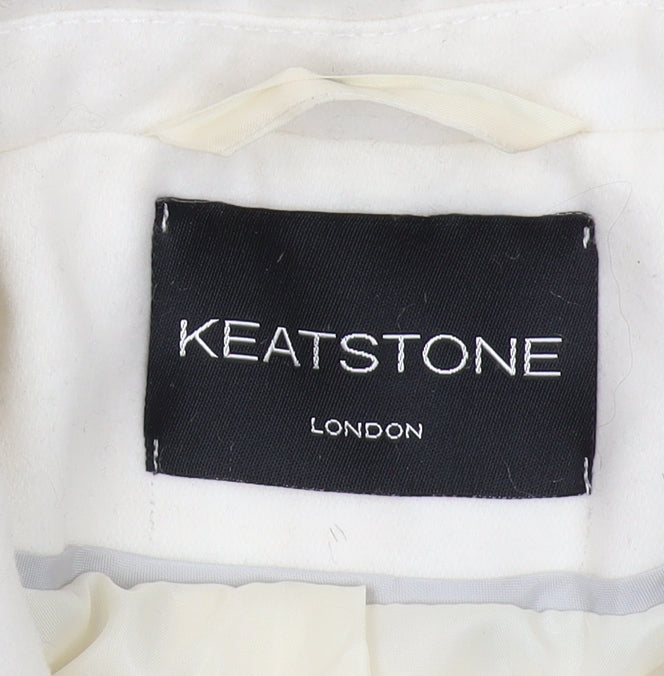 Keatstone Women Ivory Wool Overcoat Size 10