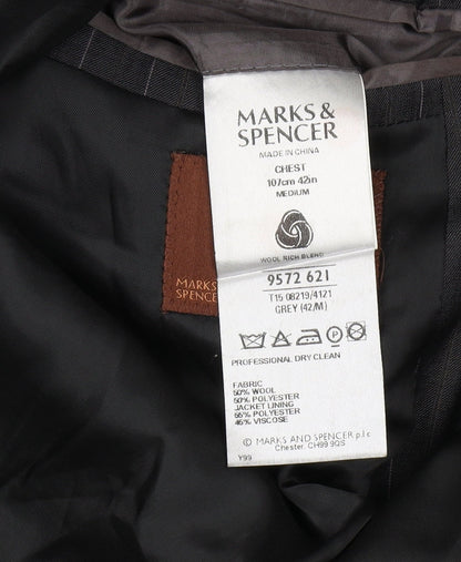 Mens UK Size 42 Marks and Spencer Regular Grey Suit Jacket