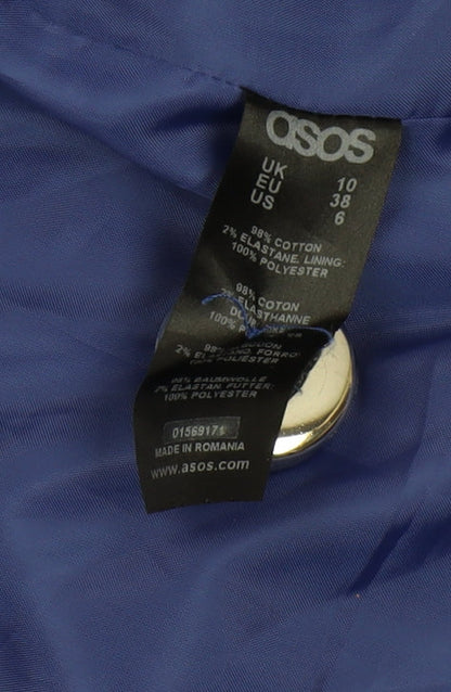 Womens UK Size 10 ASOS Blue Trench Coat