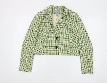 ASOS Women's Plaid Cropped Suit Jacket, Size 10, Multicoloured