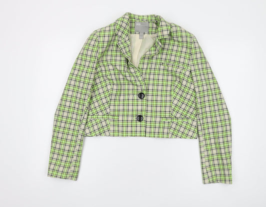ASOS Women's Plaid Cropped Suit Jacket, Size 10, Multicoloured