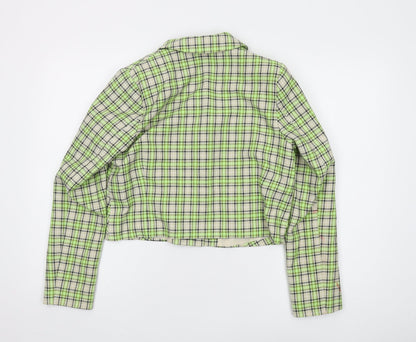 ASOS Women's Plaid Cropped Suit Jacket, Size 10, Multicoloured