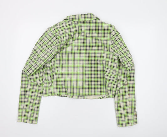 ASOS Women's Plaid Cropped Suit Jacket, Size 10, Multicoloured