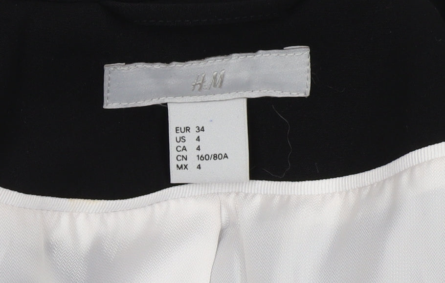H&M Black Women's Blazer, Size 6, Regular Fit