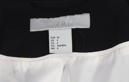 H&M Black Women's Blazer, Size 6, Regular Fit