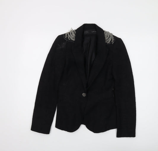 Zara Women's Black XS Blazer - Classic Single Breasted