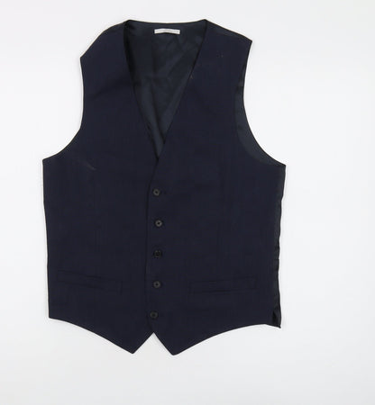 Mens UK Size 36 Marks and Spencer Regular Blue Suit Waistcoat