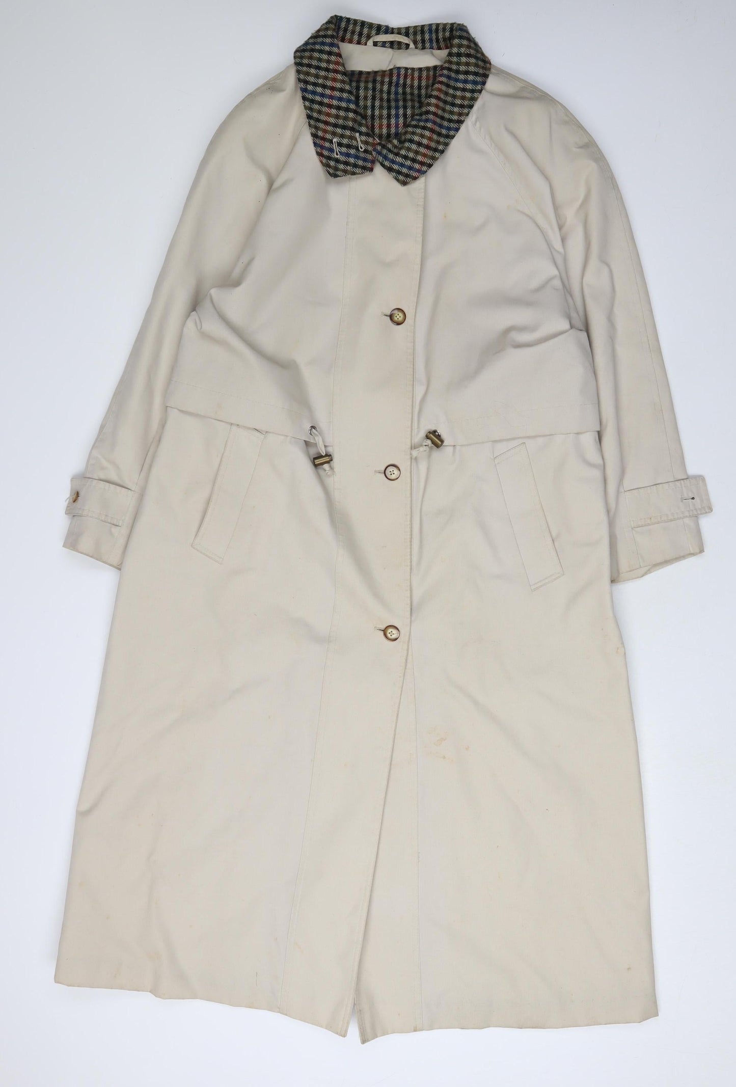 Womens UK Size 16 BHS Beige Trench Coat