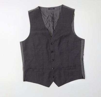 Mens UK Size 38 Marks and Spencer Regular Grey Suit Waistcoat