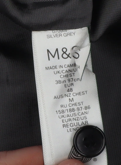 Mens UK Size 38 Marks and Spencer Regular Grey Suit Waistcoat