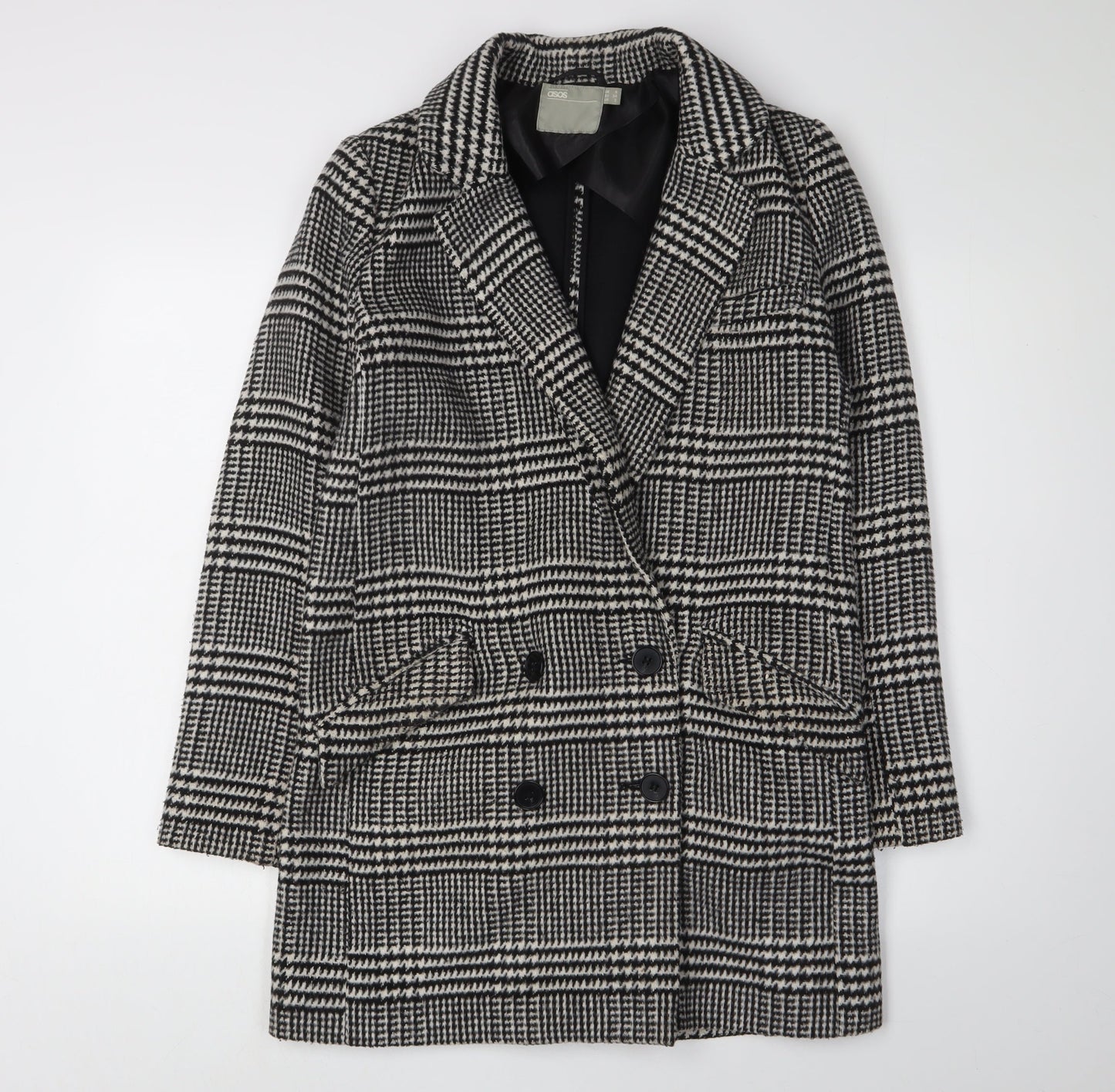 Womens UK Size 8 ASOS Black Pea Coat