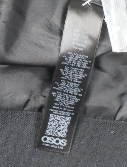 Womens UK Size 8 ASOS Black Pea Coat