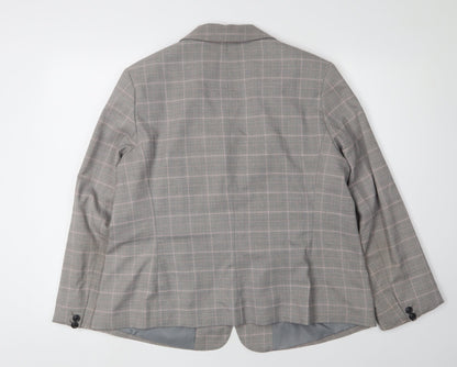 Principles Women's Grey Check Suit Jacket - Size 18