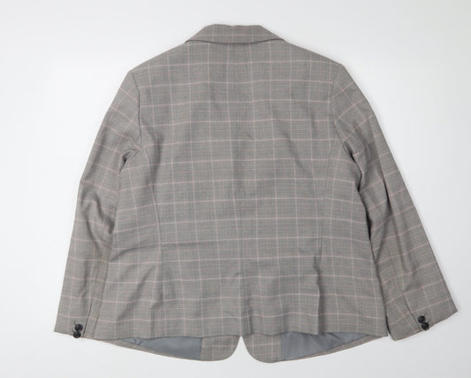 Principles Women's Grey Check Suit Jacket - Size 18
