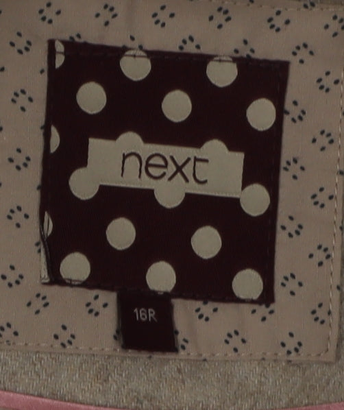 Next Women Beige Plaid Suit Jacket Size 16