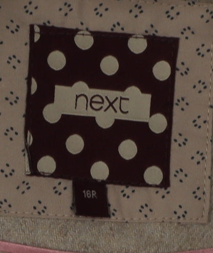 Next Women Beige Plaid Suit Jacket Size 16