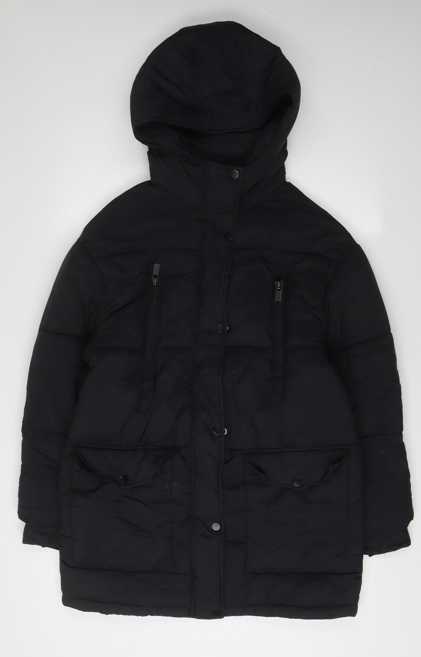Womens UK Size 10 Topshop Black Puffer Jacket