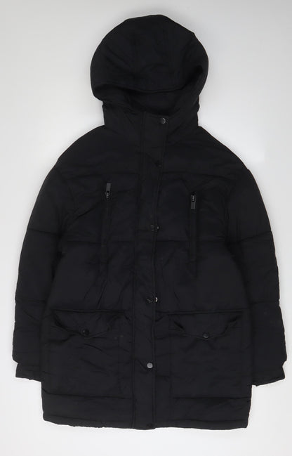 Womens UK Size 10 Topshop Black Puffer Jacket