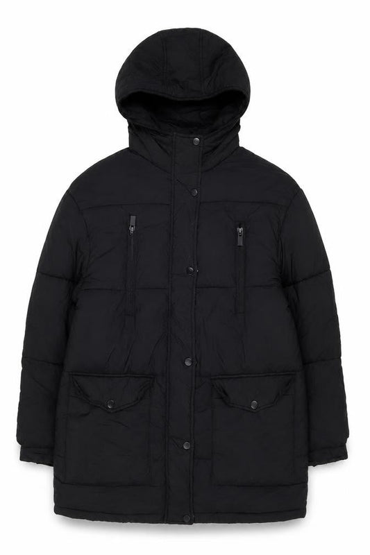 Womens UK Size 10 Topshop Black Puffer Jacket