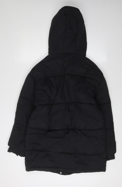 Womens UK Size 10 Topshop Black Puffer Jacket