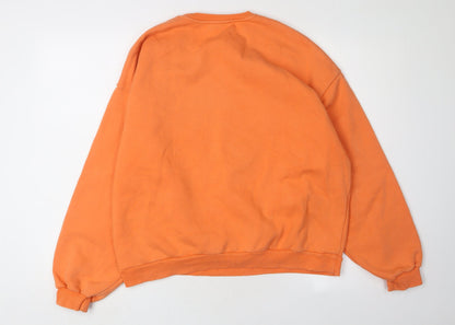 Bershka Women’s Orange Medium Sweatshirt, Michigan Graphic