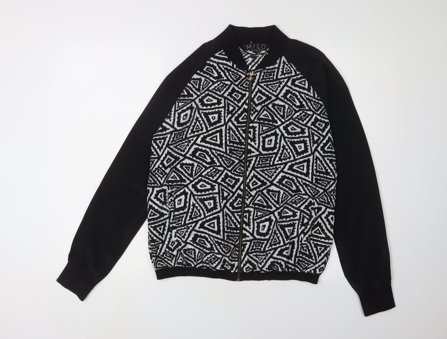 Womens UK Size 10 Miso Black Bomber Jacket