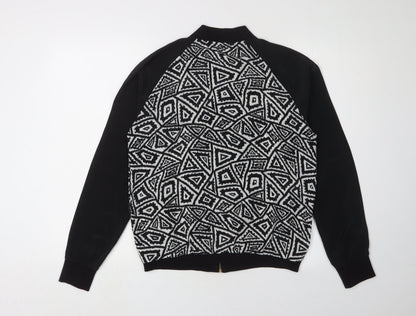 Womens UK Size 10 Miso Black Bomber Jacket