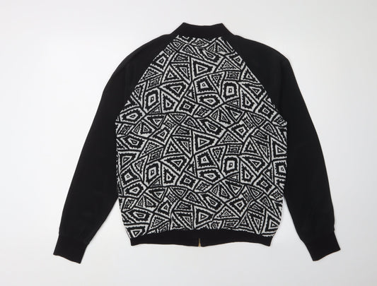 Womens UK Size 10 Miso Black Bomber Jacket