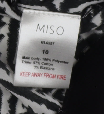 Womens UK Size 10 Miso Black Bomber Jacket