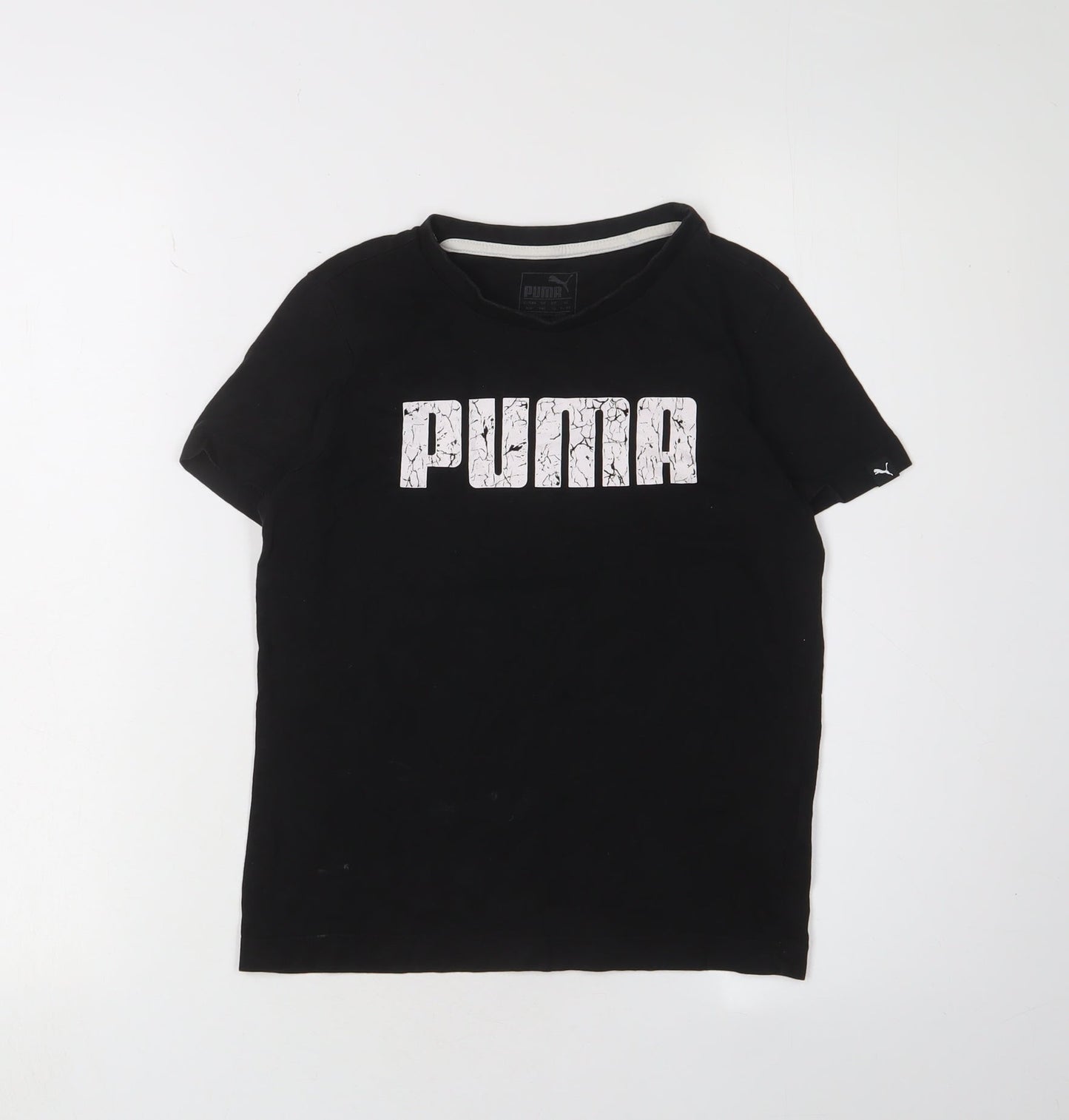 Puma Boys Black Graphic T-Shirt Size 12 - Casual Short Sleeve