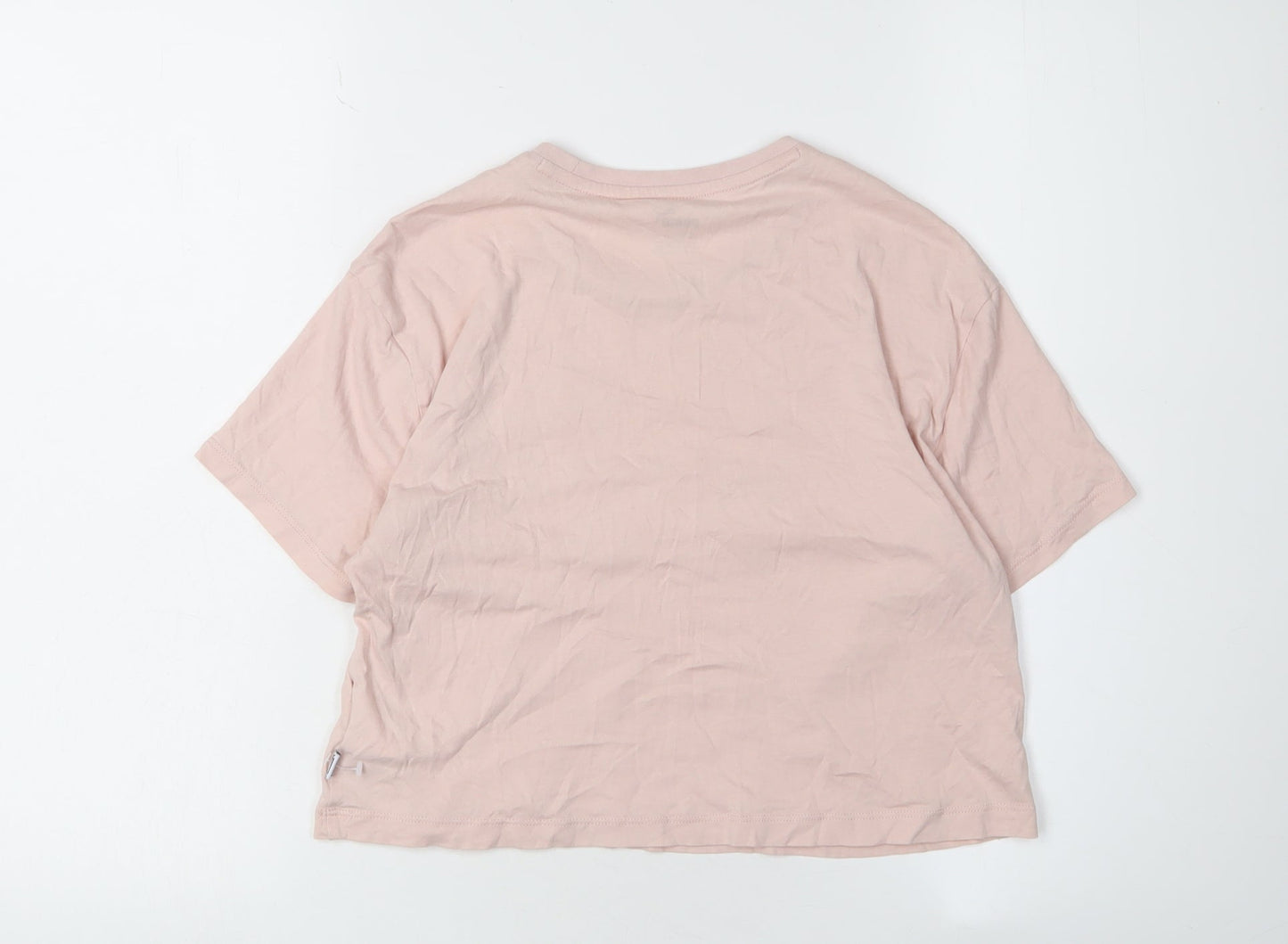 Puma Girls Pink T-Shirt 11-12 Years Short Sleeve Crew Neck Logo