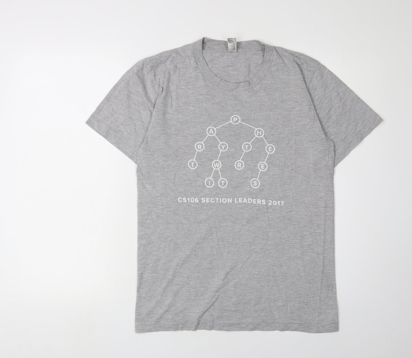 Unisex Adults UK Size S American Apparel Grey Basic T-Shirt