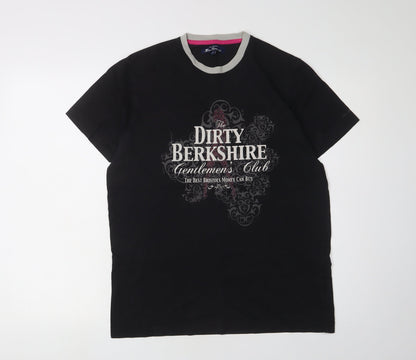 Ben Sherman Unisex Black T-Shirt - L, Classic Style